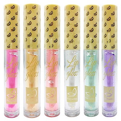 Batom Gloss Latex Febella LG4051 - Kit c/ 06 unid