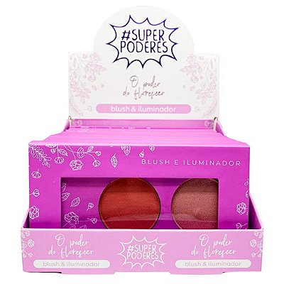 Paleta de Blush e Iluminador O Poder do Florescer Cor 02 Super Poderes  - Box c/ 12 unid