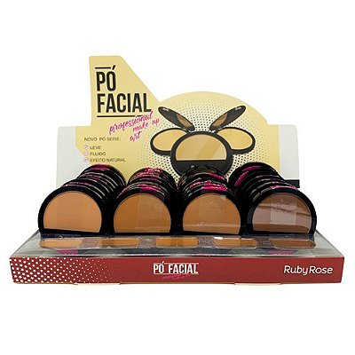 Pó Facial Compacto Grupo 15 Ruby Rose HB-7206-15 - Box c/ 36 unid