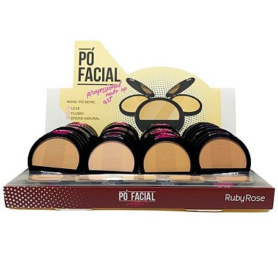 Pó Facial Compacto Grupo 14 Ruby Rose HB-7206-14 - Box c/ 36 unid