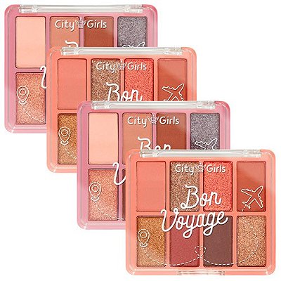 Paleta de Sombras Bon Voyage City Girls CG299 - Kit c/ 04 unid