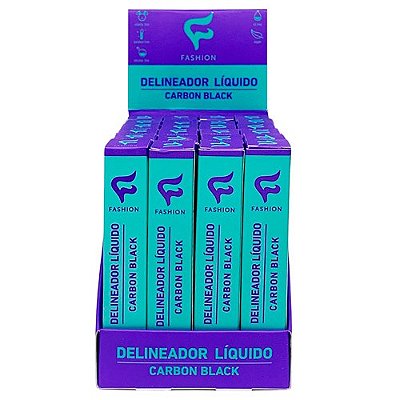 Delineador Líquido Carbon Black Fashion Makeup - Box c/ 24 unid