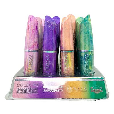 Delineador Líquido Preto Coleção Marmorize Fenzza FZ13017 - Box c/ 24 unid