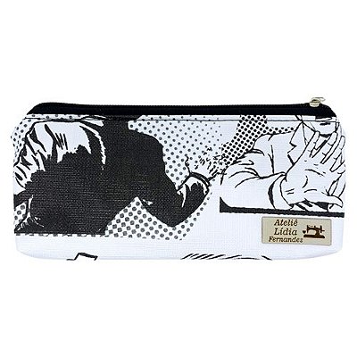 Necessaire Estampada Artesanal Quadrinhos Ateliê Lídia Fernandes