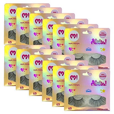Cílios Postiços 6D Qbela Manuela! QBM-605 - Box c/ 12 unid