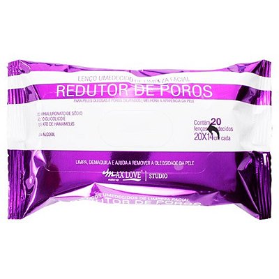 Lenço Umedecido de Limpeza Facial Redutor de Poros Max Love