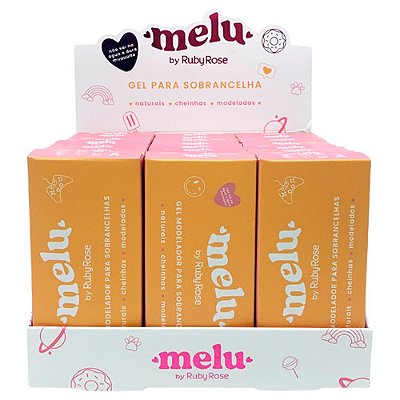 Gel Modelador para Sobrancelhas Melu Ruby Rose HB-F518 - Box c/ 24 unid