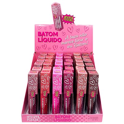 Batom Líquido Super Poderes BATLSP012 - Box c/ 36 unid