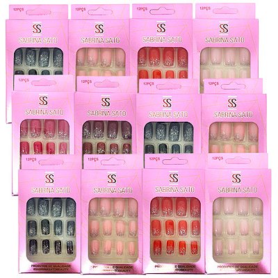 Unhas Postiças Autocolante Sabrina Sato SS-2512 - Pcte c/ 12 unid