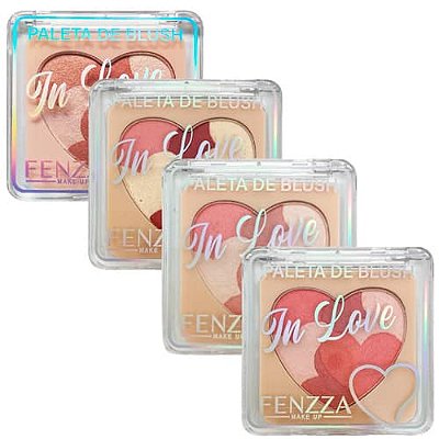Paleta de Blush In Love Fenzza FZMD3201 - Kit c/ 04 unid