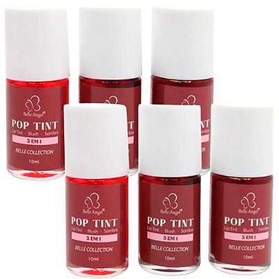 Lip Tint Pop 3 em 1 Belle Collection Belle Angel A-020 - Kit c/ 06 unid