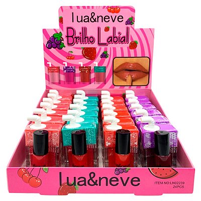 Brilho Labial Suco de Frutas Lua & Neve LN02239 - Box c/ 24 unid