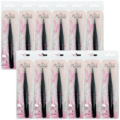 Pinça para Extensão de Cílios Mandala JJ-3402 - Pcte c/ 12 unid