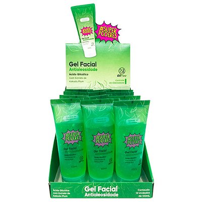 Gel Facial Antioleosidade Super Poderes GFSP02 - Box c/ 12 unid
