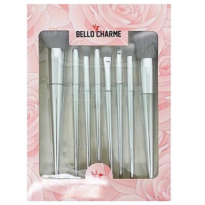 Kit com 08 Pincéis para Maquiagem Bello Charme BC-187