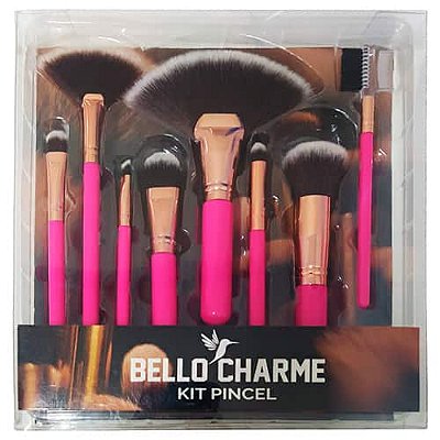 Kit com 08 Pincéis para Maquiagem Bello Charme BC-153
