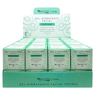 Gel Hidratante Facial Pepino 40g Max Love - Box c/ 32 unid