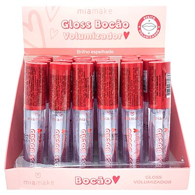 Gloss Bocão Volumizador Brilho Espelhado Mia Make 387 - Box c/ 24 unid