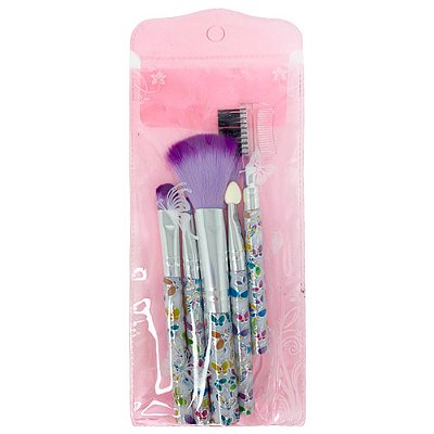 Kit com 05 Pincéis para Maquiagem Miss France MF-8912