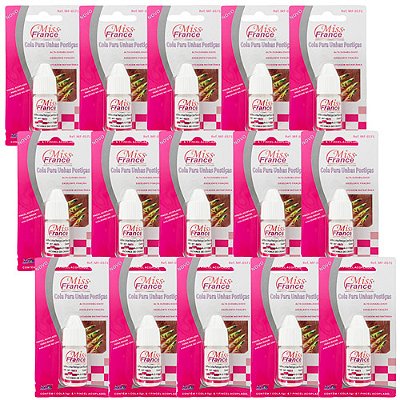 Cola para Unhas Postiças Miss France MF-0571 - Pcte c/ 15 unid