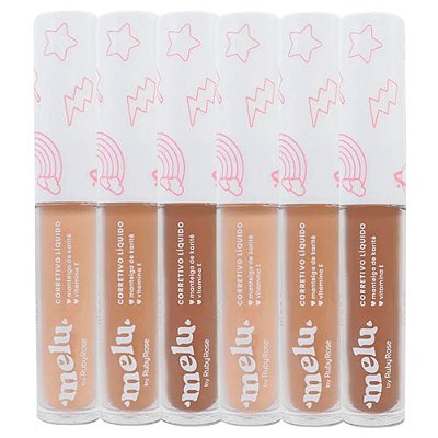 Corretivo Liquido Grupo 02 Cores Médias Melu Ruby Rose RR-1800/02 - Kit c/ 06 unid