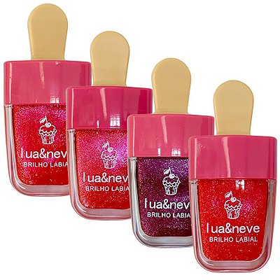 Brilho Labial Ice Cream Lua & Neve LN02053 - Kit c/ 04 unid