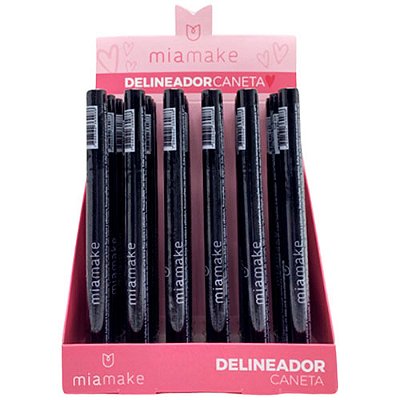 Delineador Caneta Preta Mia Make 319 - Box c/ 24 unid