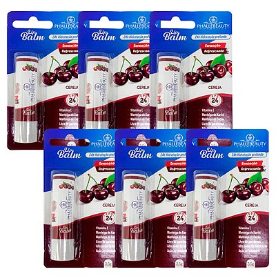 Lip Balm FPS 24 Cereja Phállebeauty PH0689 - Kit c/ 06 unid