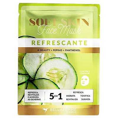 Máscara Facial Kbeauty Refrescante Soft Skin Bella Femme SS80024