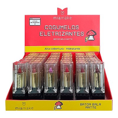 Batom Bastão Matte Cogumelos Eletrizantes Coleção Metaverso Mia Make 369 - Box c/ 36 unid