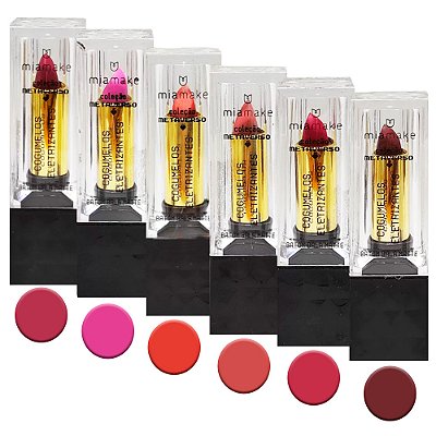 Batom Bastão Matte Cogumelos Eletrizantes Coleção Metaverso Mia Make 369 - Kit c/ 06 unid