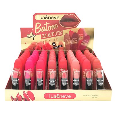 Batom Bastão Matte Red Lip Lua & Neve LN02259 - Box c/ 48 unid