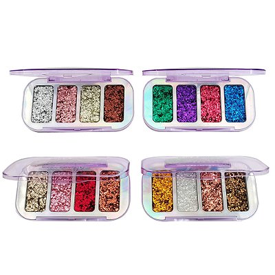 Paleta de Sombras Glitter Shine Lua & Neve LN02225 - Kit c/ 04 unid