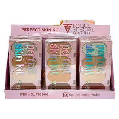 Paleta de Iluminador e Contorno Perfect Skin Toque Special TS06002 - Box c/ 24 unid