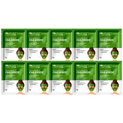 Máscara Facial Peel Off Chá Verde Max Love - Pcte c/ 10 unid