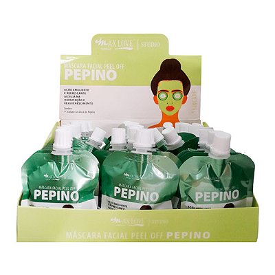 Máscara Facial Peel Off Pepino 50G Max Love - Box c/ 42 unid