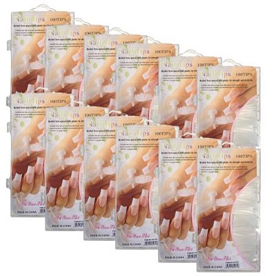 Unhas Postiças Bailarina com 100 Tips - Pcte c/ 12 unid