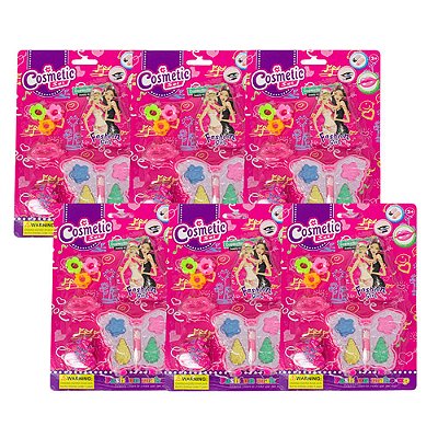 Brinquedo Infantil Kit Maquiagem para Boneca Cosmetic Set WZ142061 - Kit c/ 06 unid