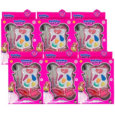 Brinquedo Infantil Kit Maquiagem para Boneca Fashion Girl WZ151448 - Kit c/ 06 unid