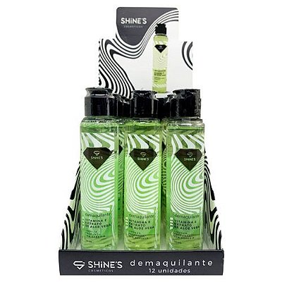 Demaquilante Vitamina E e Extrato de Aloe Vera Shine's SH4002 - Box c/ 12 unid
