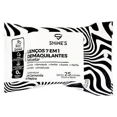 Lenço Demaquilante 7 em 1 Micelar Shine's SH4005-01