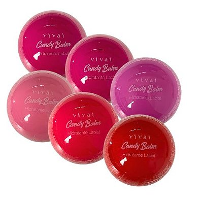 Hidratante Labial Candy Balm Vivai 3038.1.1 - Kit c/ 06 unid