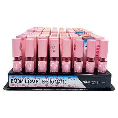 Batom Bastão Love Efeito Matte Max Love - Box c/ 80 unid