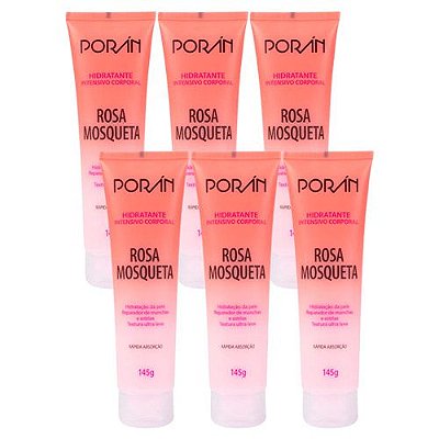 Poran - Hidratante Intensivo Corporal Rosa Mosqueta Porán PR51 - Kit c/ 06 unid