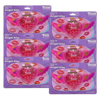 Paleta de Gloss Angel Kiss Teen Fenzza SKV12011195 - Kit c/ 06 unid