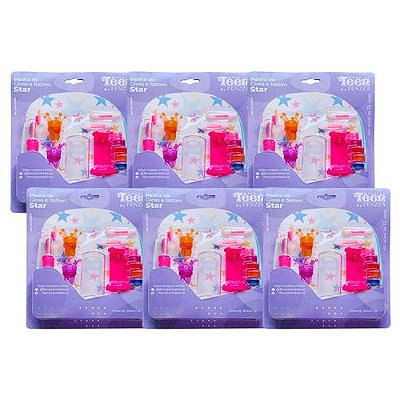 Paleta de Gloss e Batom Star Teen Fenzza SKV12011147 - Kit c/ 06 unid