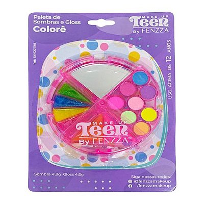 Paleta de Sombras e Gloss Colorê Teen Fenzza SKV12011169