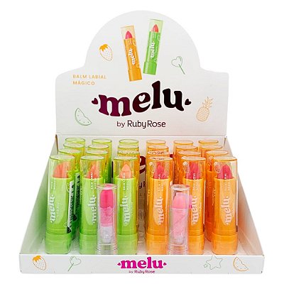 Balm Labial Mágico Melu Ruby Rose RR-8529 - Box c/ 24 unid