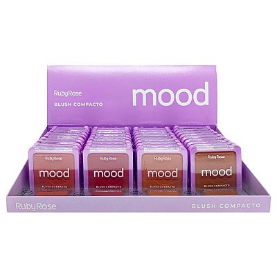 Blush Compacto Mood Ruby Rose HB-F582 - Box c/ 36 unid