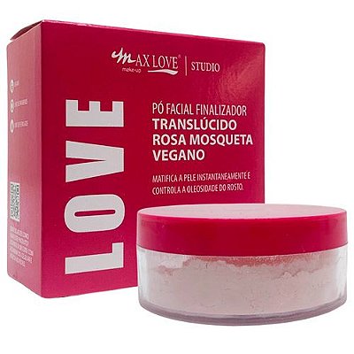 Pó Facial Finalizador Translúcido Rosa Mosqueta Vegano Love Max Love